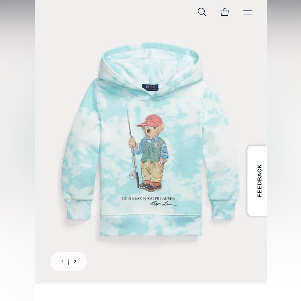 Polo Bear Tie-Dye-Print Fleece Hoodie 5Y